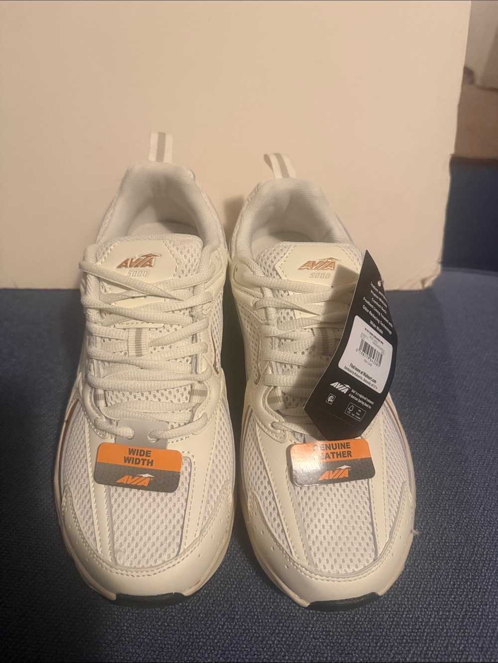 Avia Men's Cream/White Wide Width Athletic Sneakers